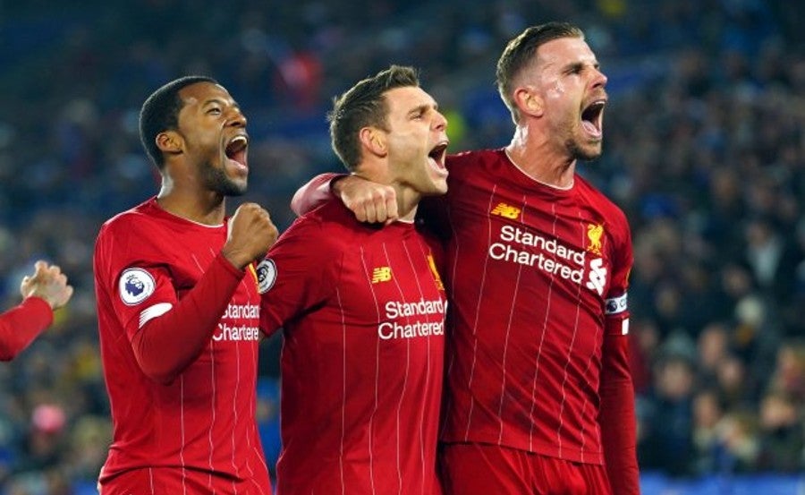 Jugadores del Liverpool celebran