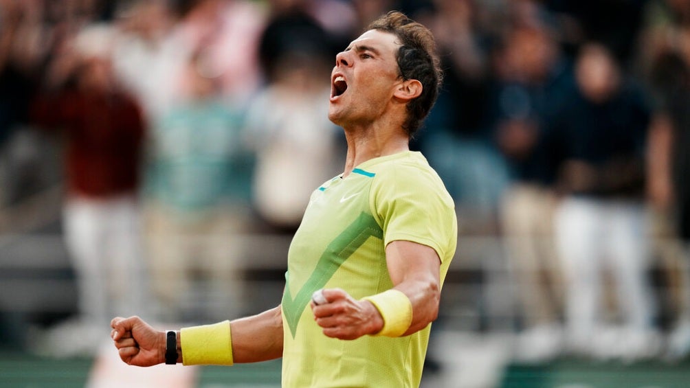 Rafael Nadal festejando victoria ante Felix Auger-Aliassime