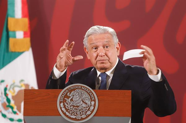 López Obrador en su conferencia mañanera