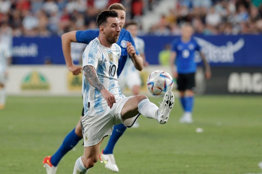 Lionel Messi en un partido con Argentina