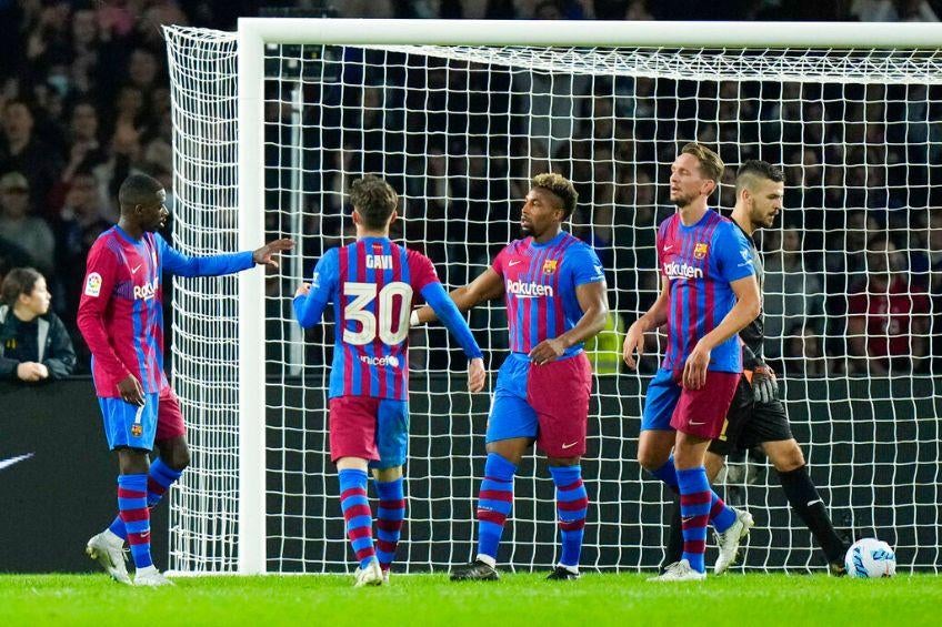 Jugadores del Barcelona festejando un gol