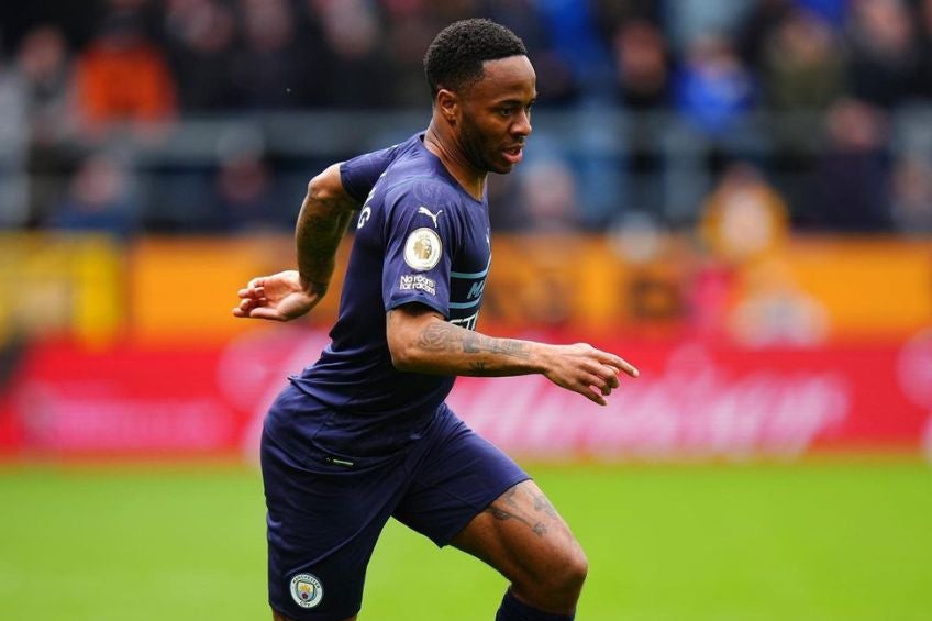 Raheem Sterling durante un partido del Manchester City