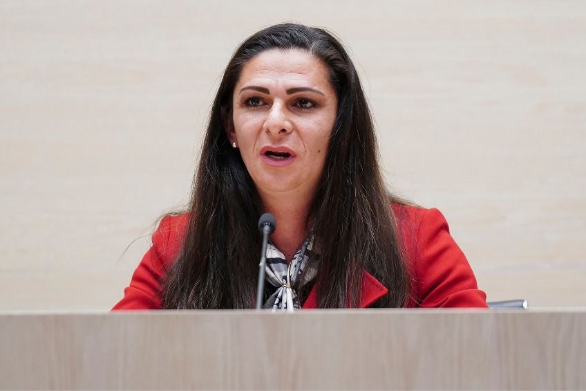 Ana Gabriela Guevara en conferencia de prensa