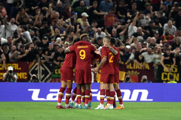 Jugadores del AS Roma durante partido