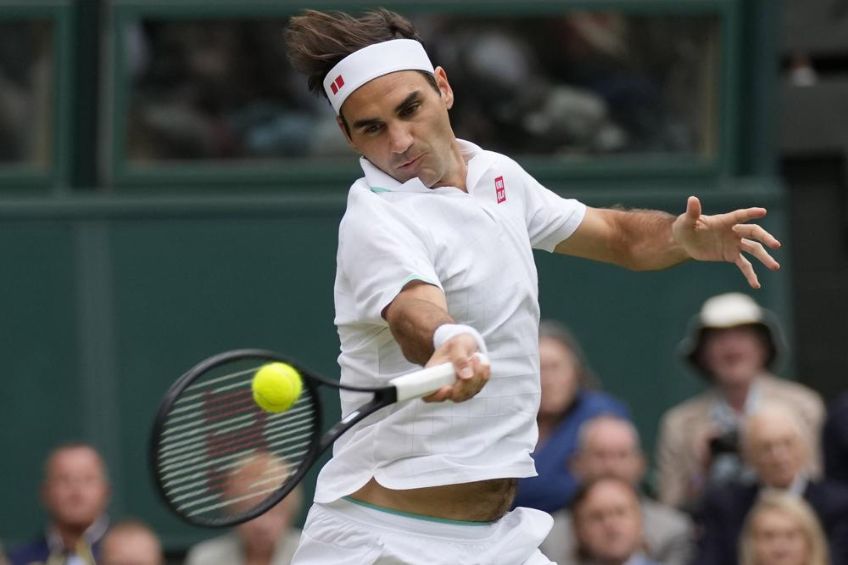 Roger Federer durante un partido de tenis