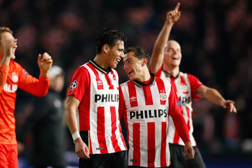 Héctor Moreno y Andrés Guardado en el PSV