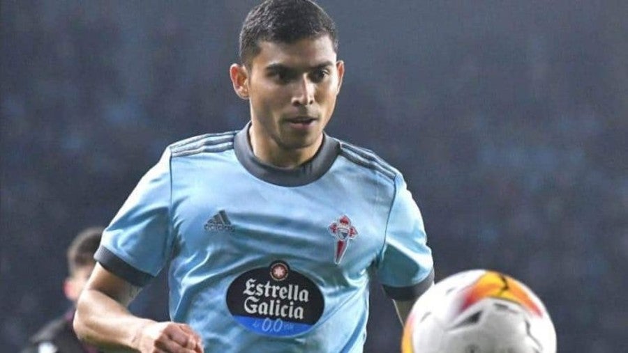 Pineda en juego con el Celta