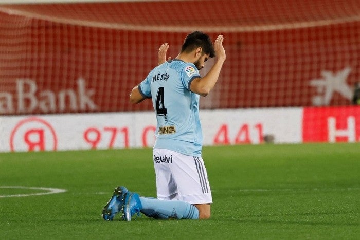 Araujo, antes de un partido con el Celta