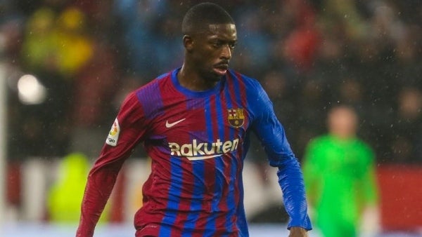 Ousmane Dembélé jugando con el Barcelona