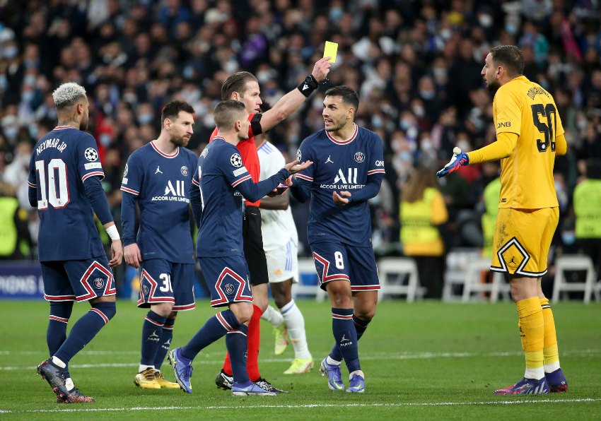 Paris Saint-Germain en un partido de Champions League