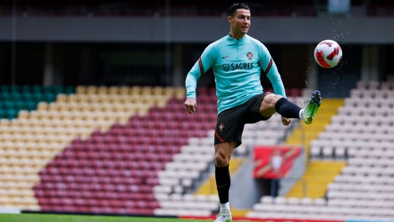 Cristiano Ronaldo durante un entrenamiento con Portugal