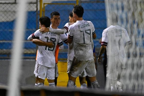 Jugadores de la Selección Mexicana en festejo