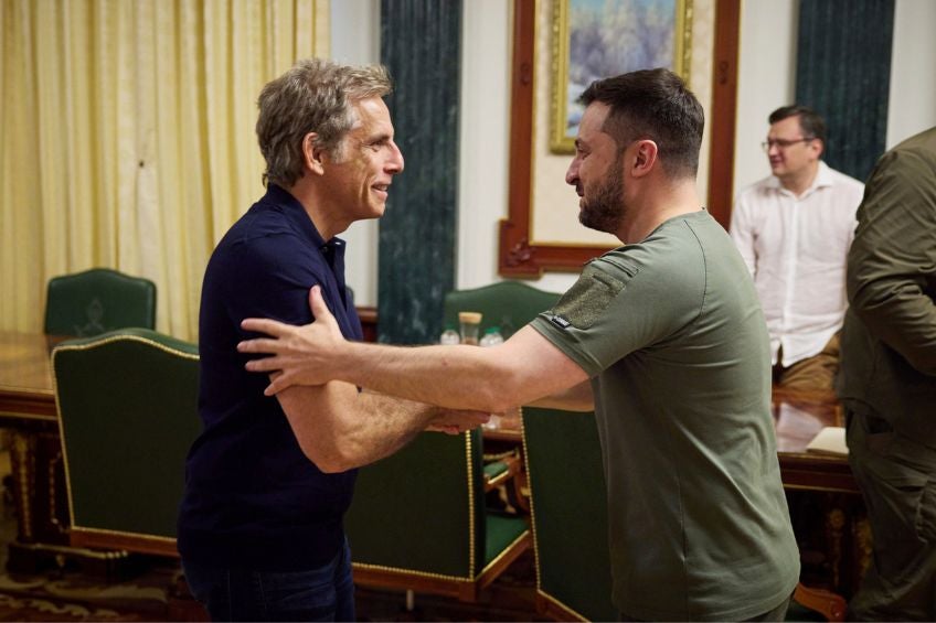 Ben Stiller en su reunión con Volodymyr Zelenskyy