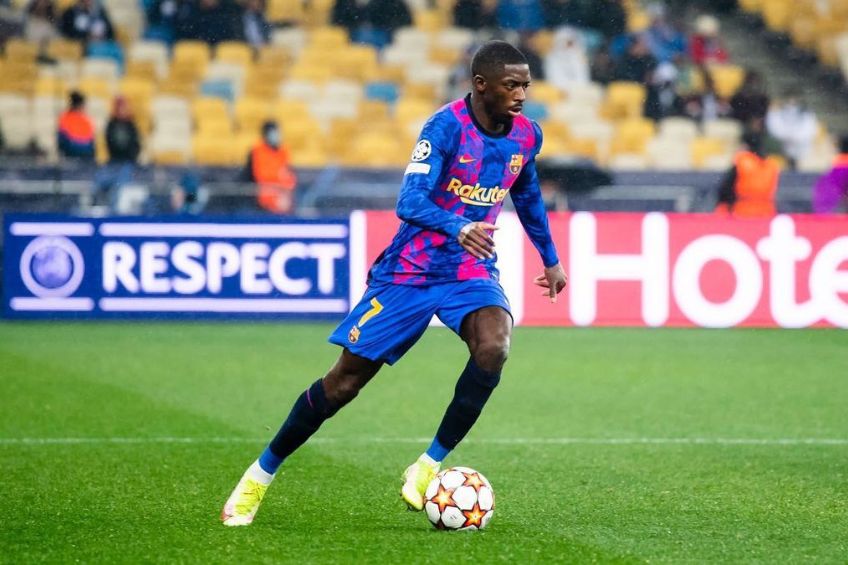 Dembélé durante un partido del Barcelona