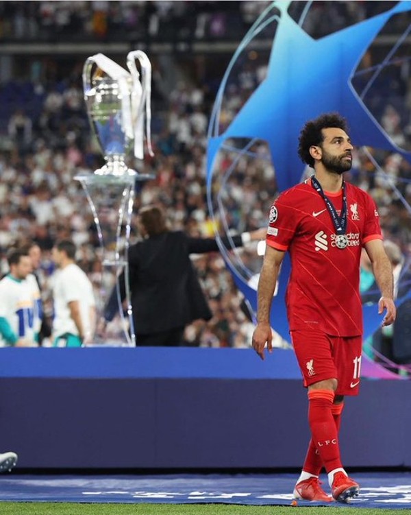 Mohamed Salah reacciona tras perder la Champions ante Real Madrid