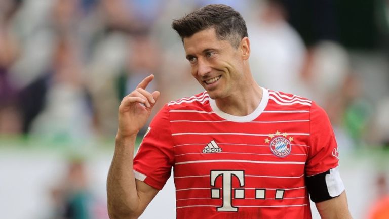 Robert Lewandowski en juego con el Bayern Munich