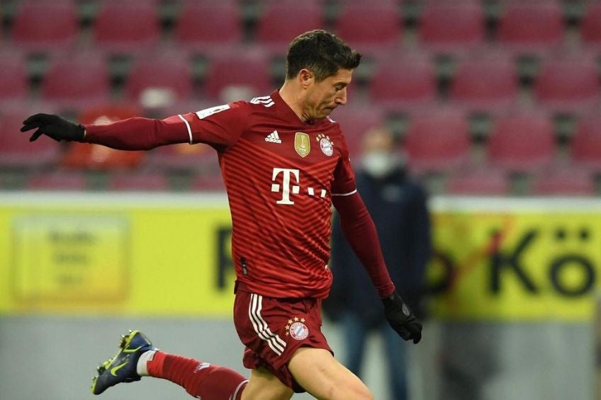 Robert Lewandowski durante un partido del Bayern Munich