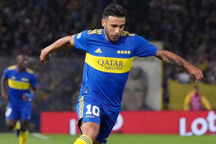 Eduardo Salvio durante un partido de Boca Juniors