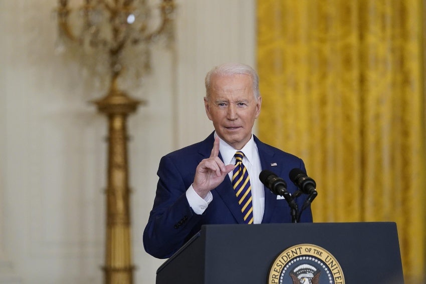 Joe Biden en conferencia de prensa