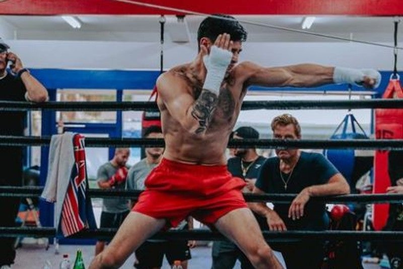 García en entrenamiento