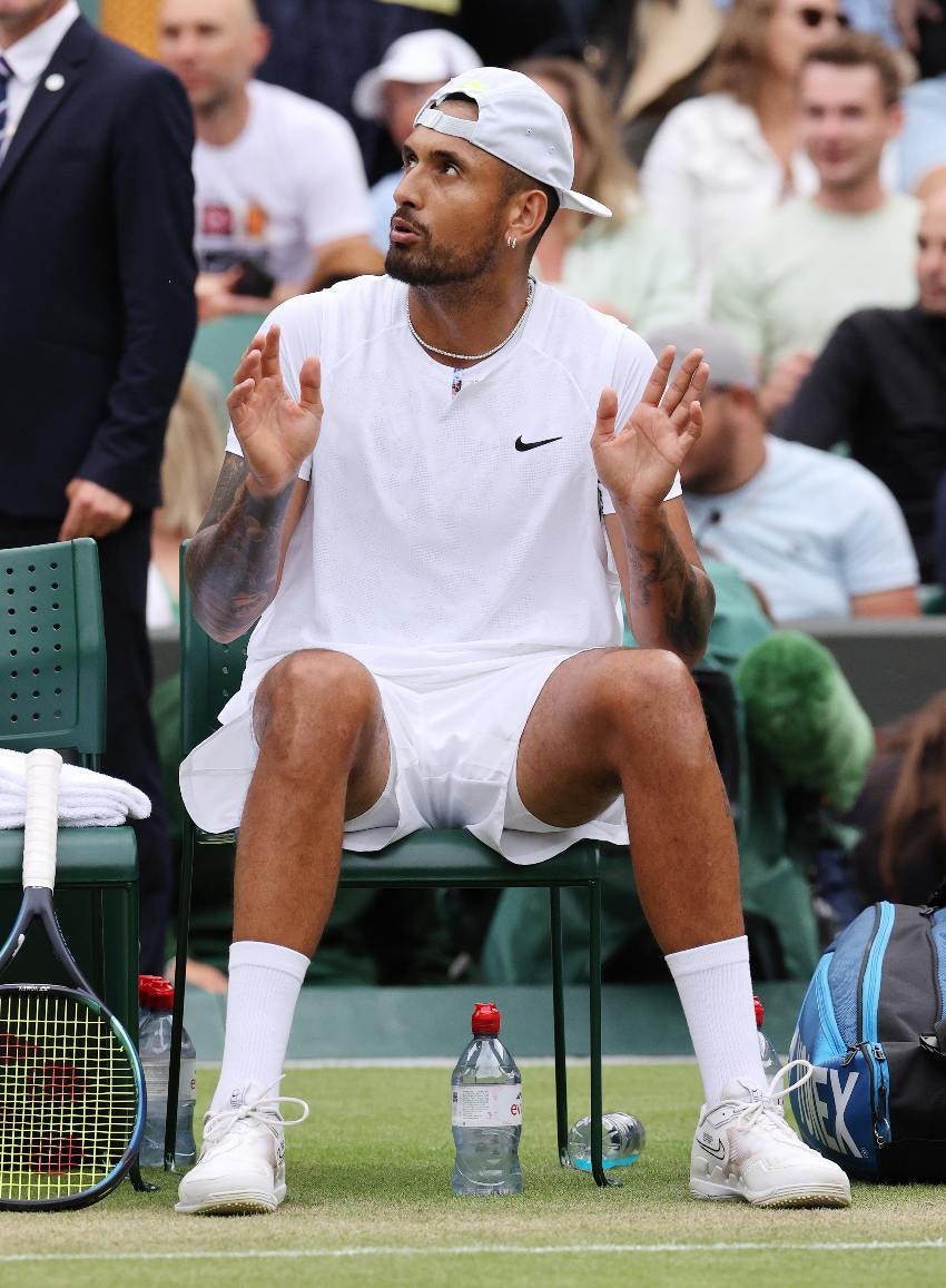 Nick Kyrgios discutiendo con el juez