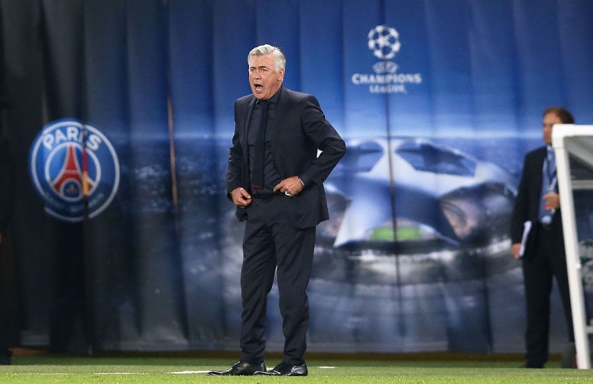 Carlo Ancelotti durante el partido del Real Madrid