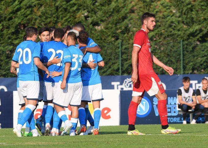 Jugadores del Napoli en festejo