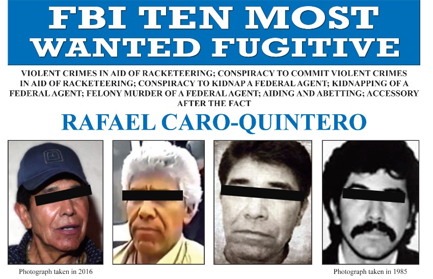 Rafael Caro Quintero, persona más buscada del FBI