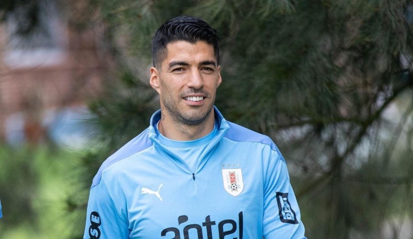 Luis Suárez en concentración con Uruguay