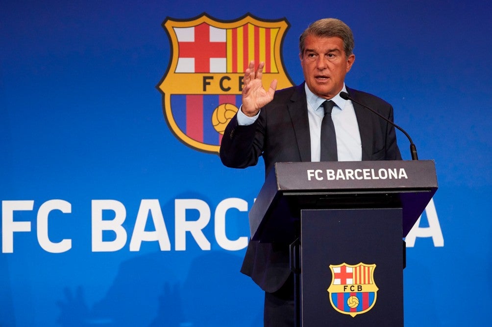 Joan Laporta durante una conferencia de prensa