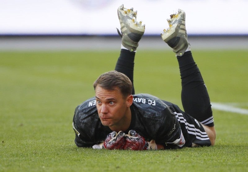 Manuel Neuer entrenando con el Bayern Munich 