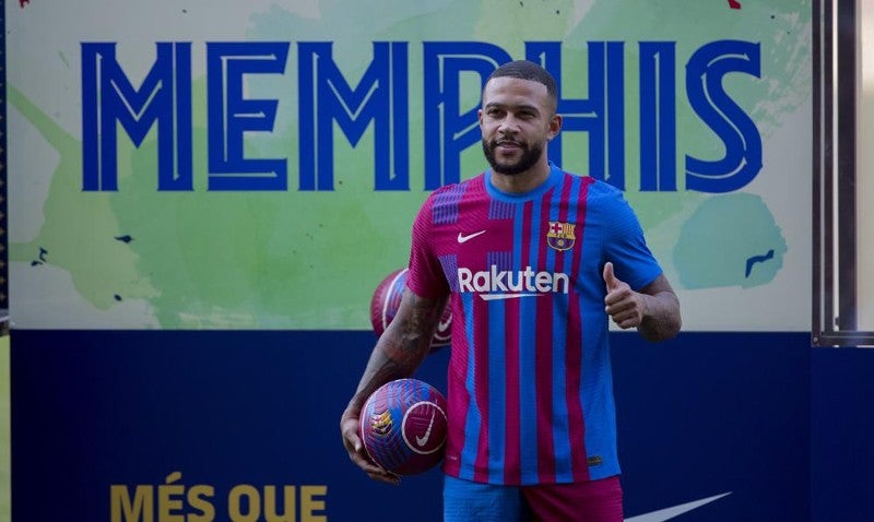 Memphis Depay con el Barcelona