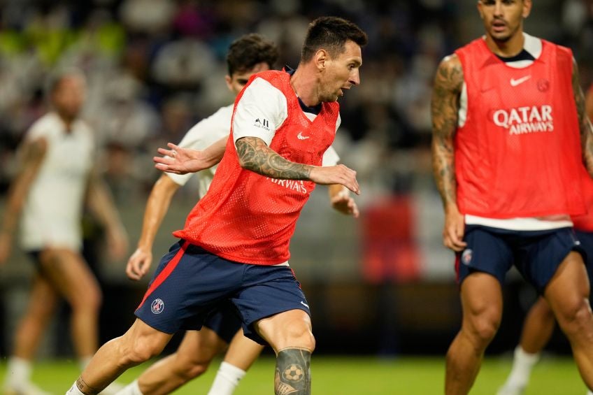 Lionel Messi durante un entrenamiento