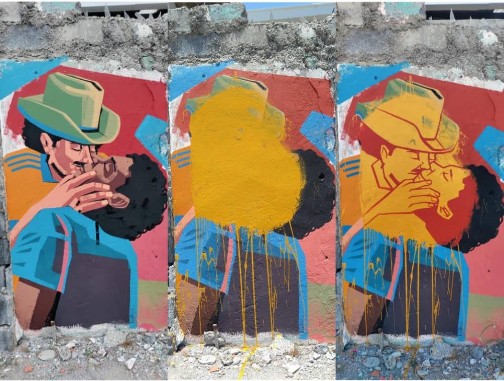 Este fue el mural vandalizado en Monterrey