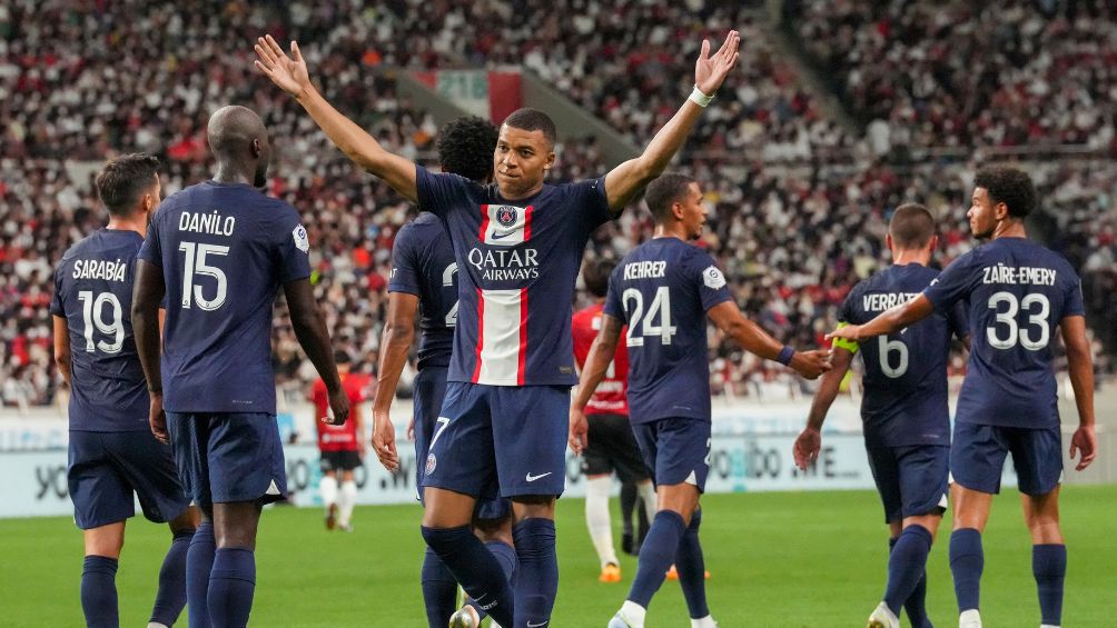 Kylian celebra un gol en pretemporada