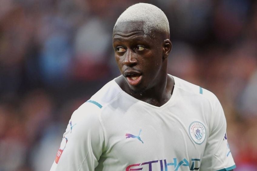 Benjamin Mendy durante un partido del Manchester City