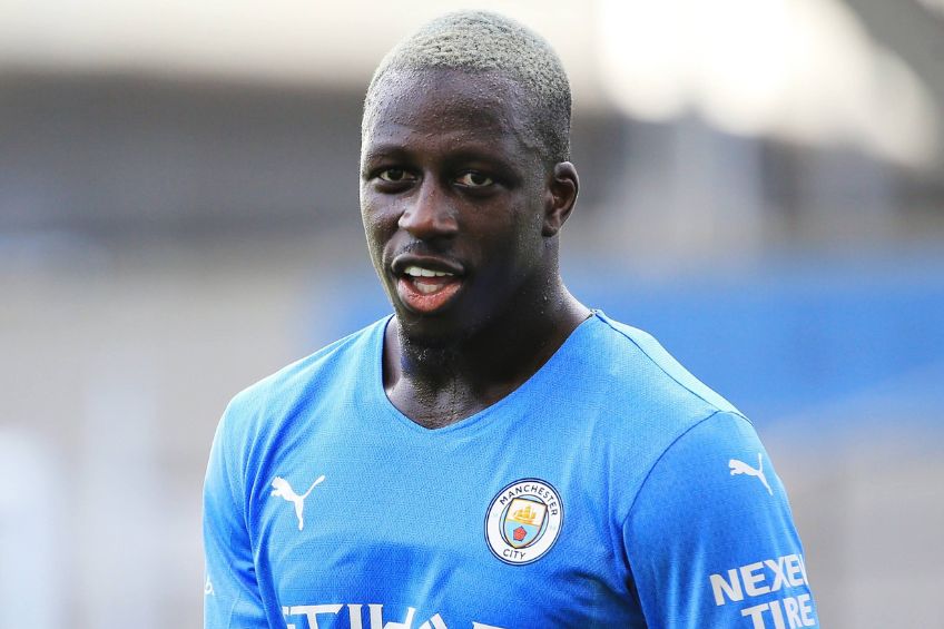 Benjamin Mendy durante un partido del Manchester City