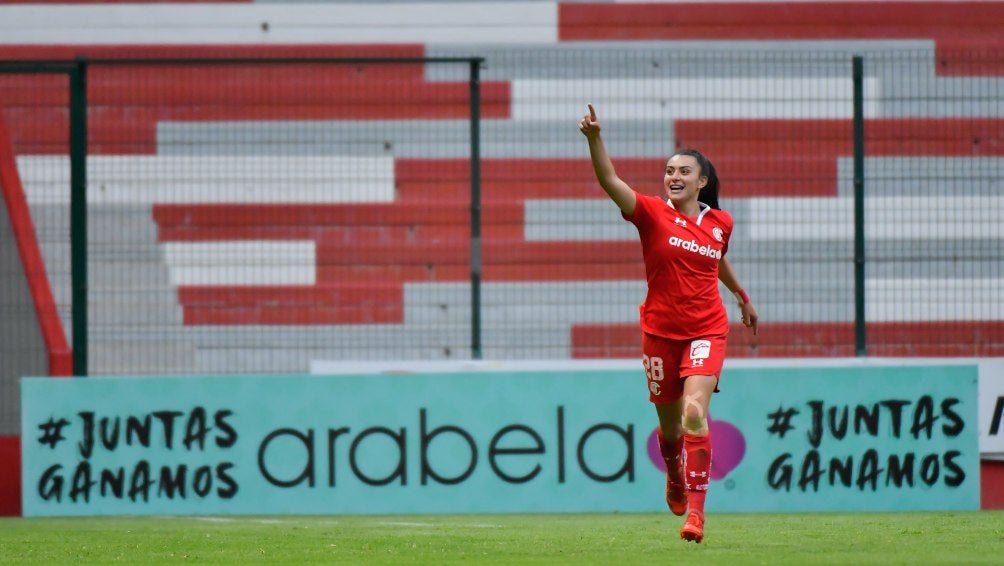 Jugadoras de Toluca en festejo