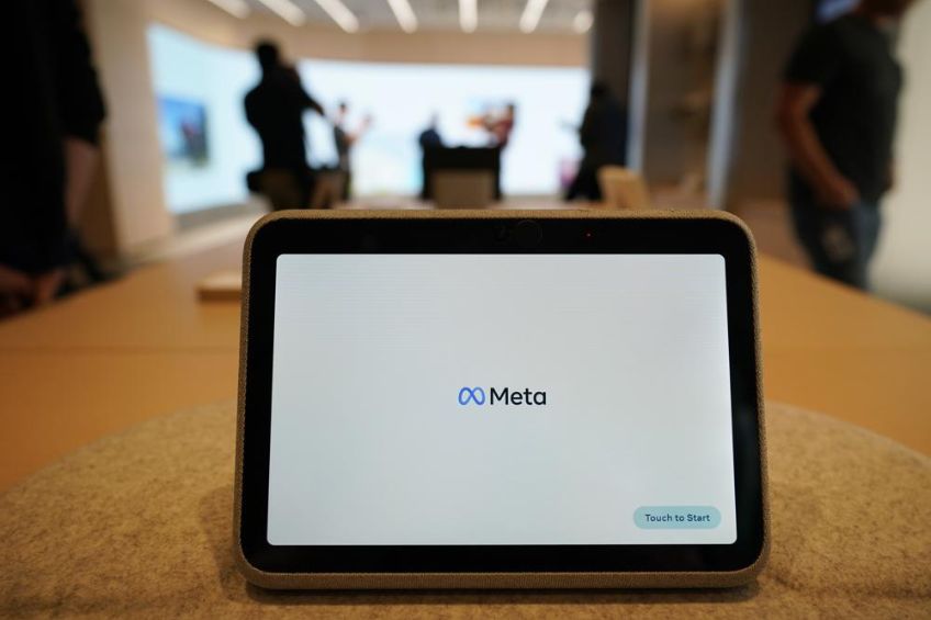Logotipo de Meta en un dispositivo móvil