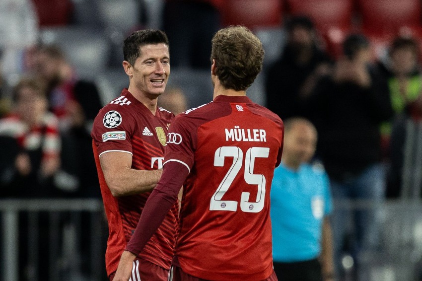 Lewa y Müller en un partido del Bayern Múnich