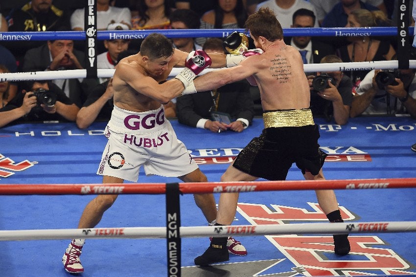 Canelo Álvarez durante la pelea vs GGG