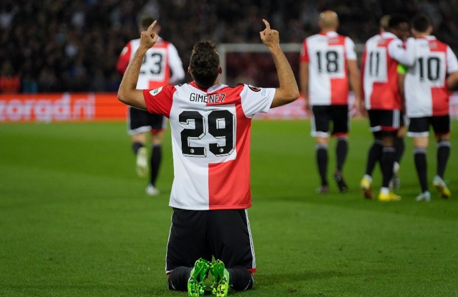 Chaquito tras marcar con el Feyenoord