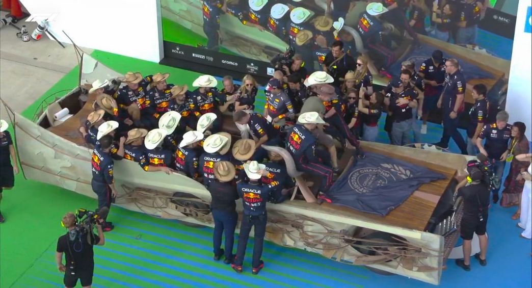 Red Bull festejando el Campeonato Mundial de Constructores