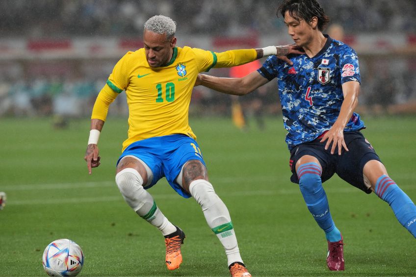 Neymar durante un partido de Brasil