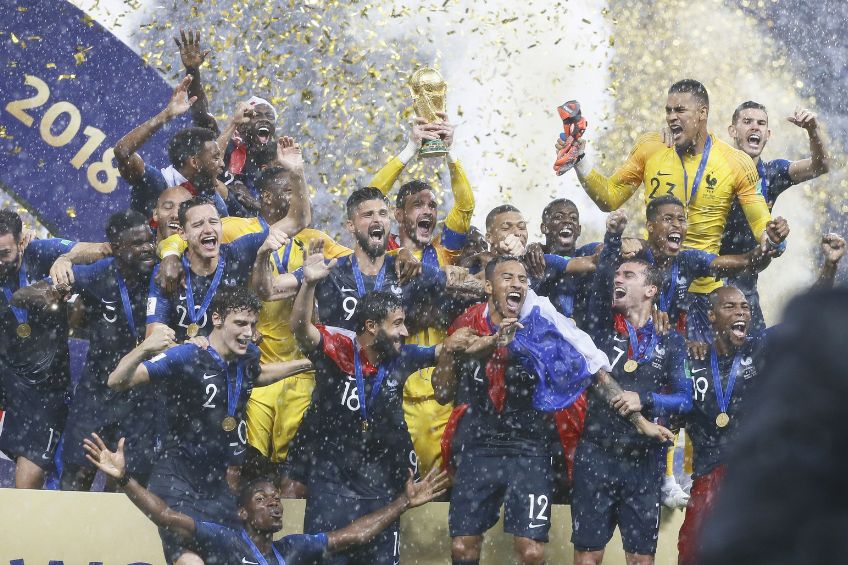 Jugadores de Francia tras ser Campeones del Mundo
