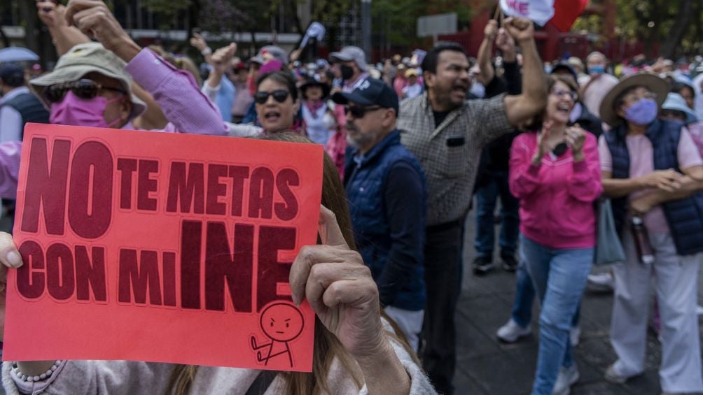 Los asistentes a la marcha en Paseo de la Reforma