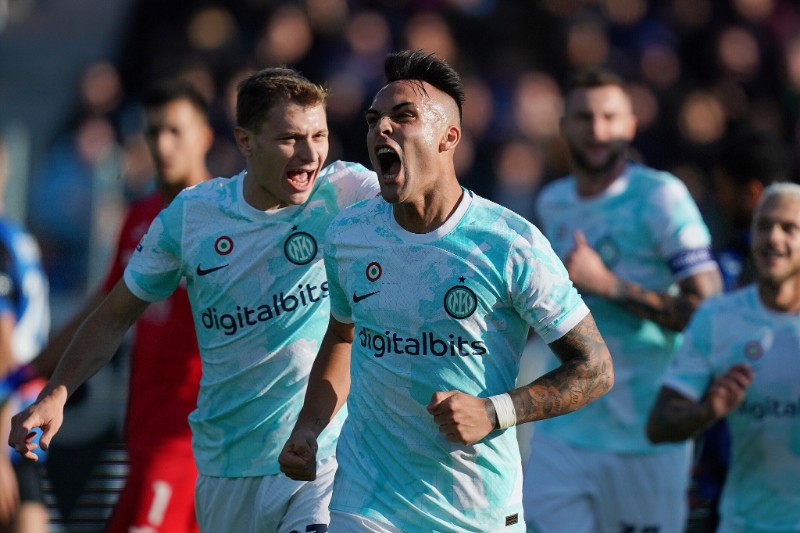 Jugadores del Inter de Milán en festejo de gol