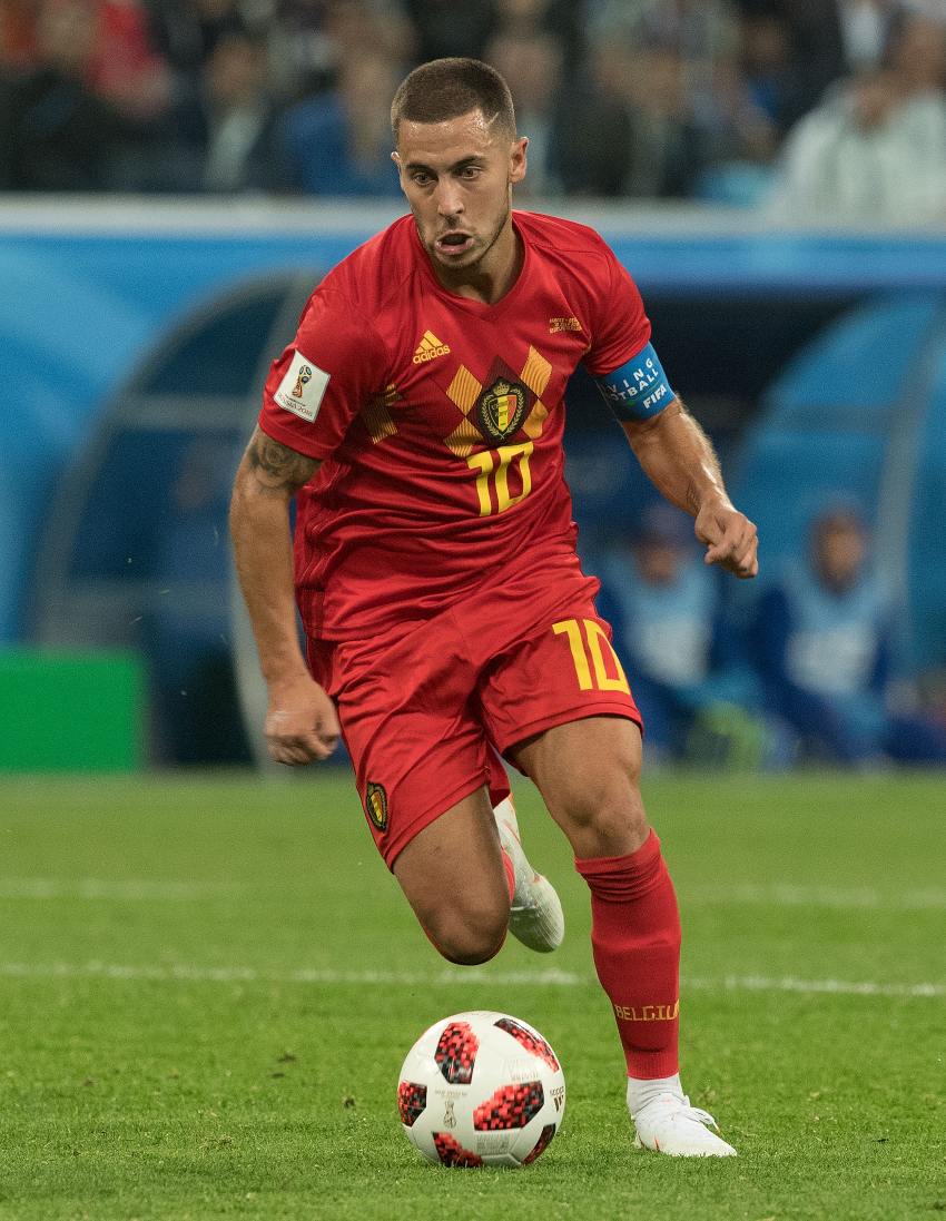 Eden Hazard en un juego de Bélgica