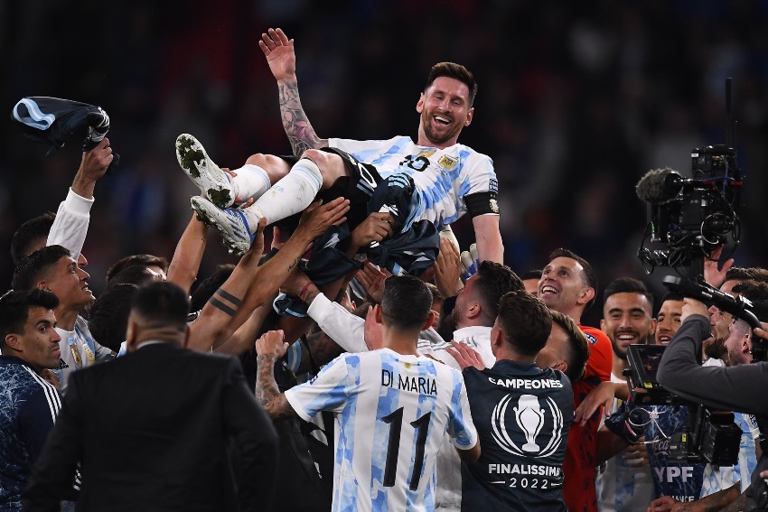 Messi tras ganar la Finalissima con Argentina