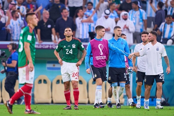 Selección Mexicana durante partido vs Argentina en Qatar 2022